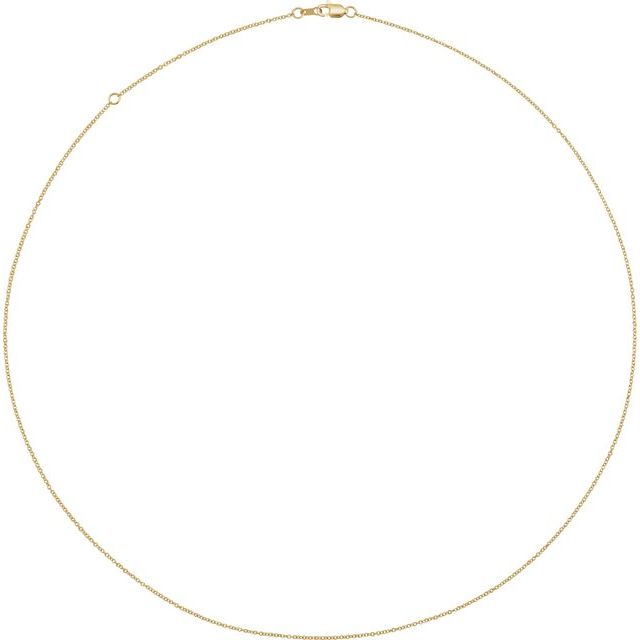 14K Yellow 1 mm Adjustable Cable 18-20' Chain