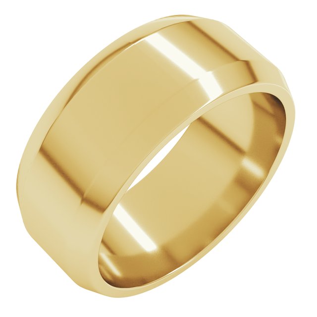 14K Yellow 8 mm Beveled Edge Light Band Size 12.5