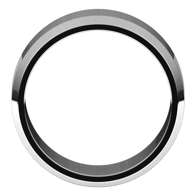 14K White 9 mm Beveled Edge Light Band Size 14