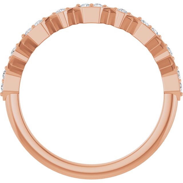 14K Rose 1/8 CTW Natural Diamond Geometric Anniversary Band