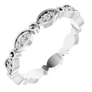 14K White 1/5 CTW Natural Diamond Eternity Band Size 7