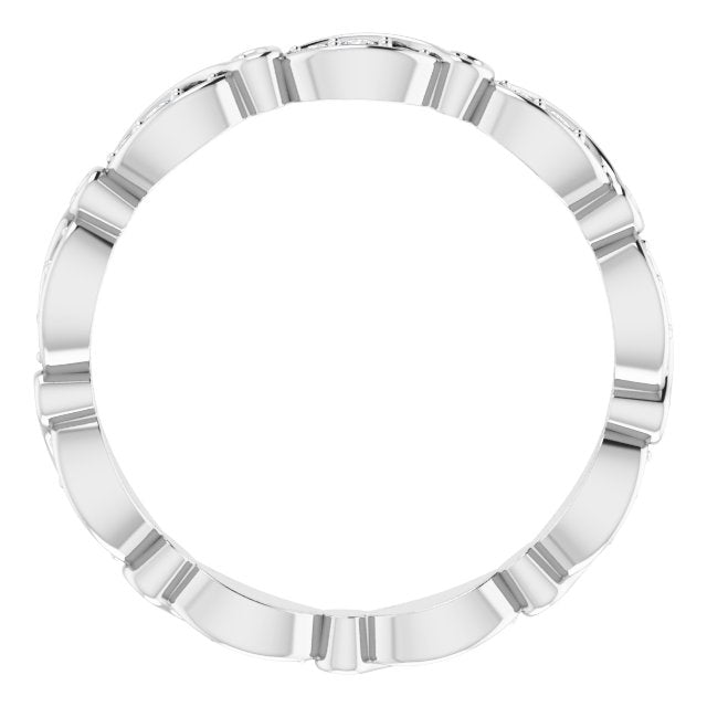 14K White 1/5 CTW Natural Diamond Eternity Band Size 7