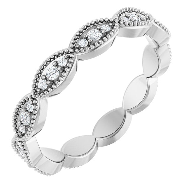 14K White 1/5 CTW Natural Diamond Eternity Band Size 7