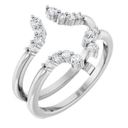 14K White 1/3 CTW Natural Diamond Ring Guard
