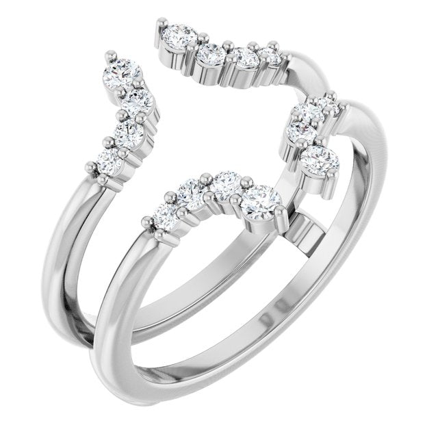 14K White 1/3 CTW Natural Diamond Ring Guard
