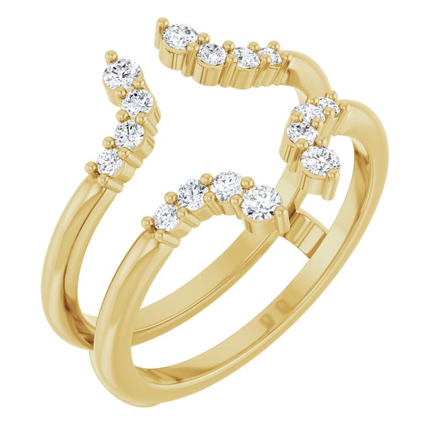 14K Yellow 1/3 CTW Natural Diamond Ring Guard