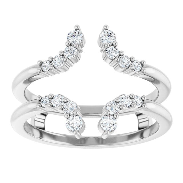 14K White 1/3 CTW Natural Diamond Ring Guard