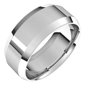 14K White 8 mm Beveled Edge Comfort Fit Light Band Size 12.5