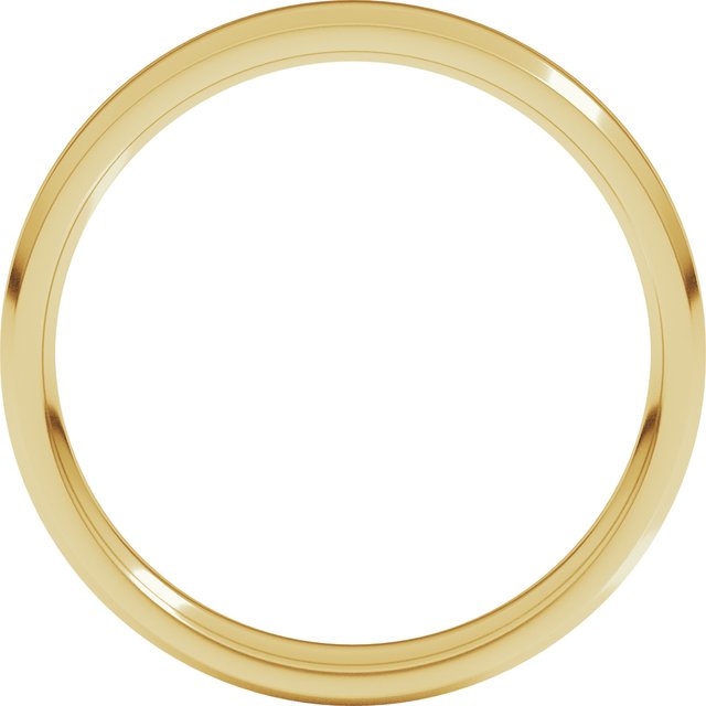14K Yellow 3 mm Beveled Edge Comfort Fit Light Band Size 4