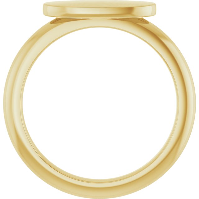 14K Yellow 13x5.5 mm Oval Signet Ring