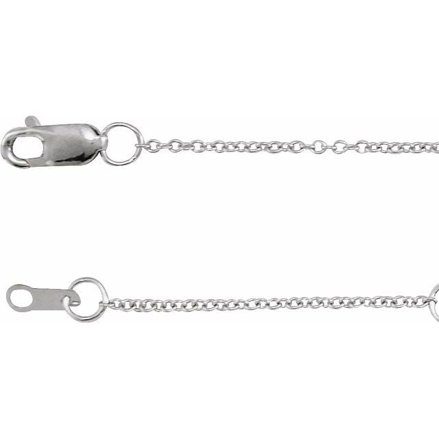 Sterling Silver 1 mm Adjustable Cable 16-18' Chain
