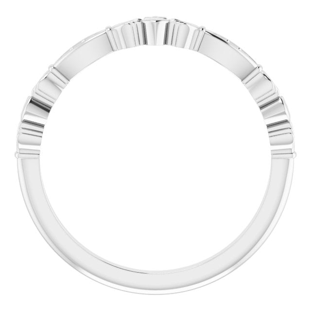 14K White .005 CTW Natural Diamond Claddagh Ring