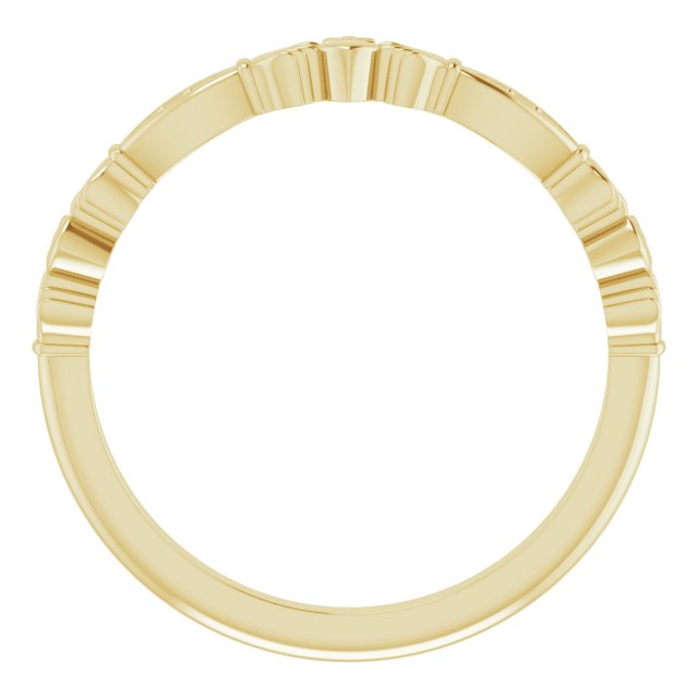 14K Yellow .005 CTW Natural Diamond Claddagh Ring