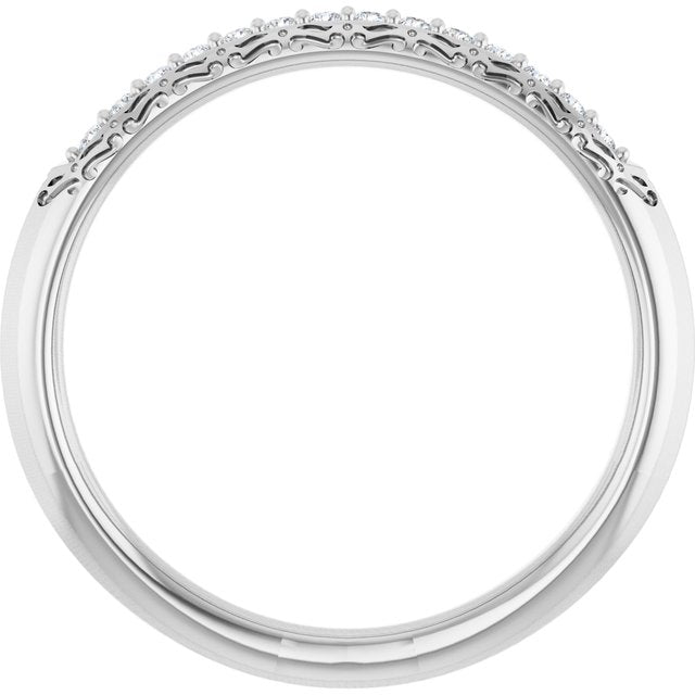 14K White 1/10 CTW Natural Diamond Anniversary Band