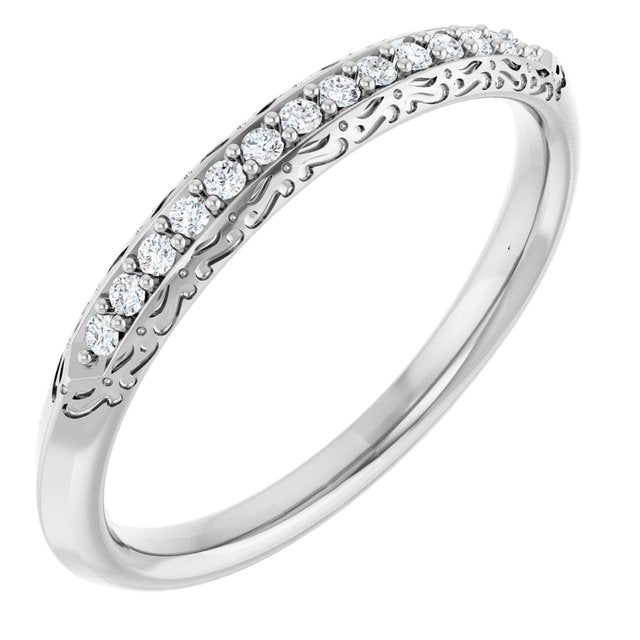 14K White 1/10 CTW Natural Diamond Anniversary Band