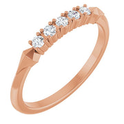 14K Rose 1/6 CTW Natural Diamond Five-Stone Anniversary Band