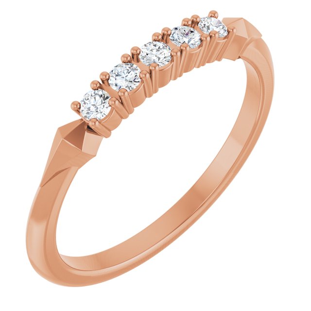 14K Rose 1/6 CTW Natural Diamond Five-Stone Anniversary Band