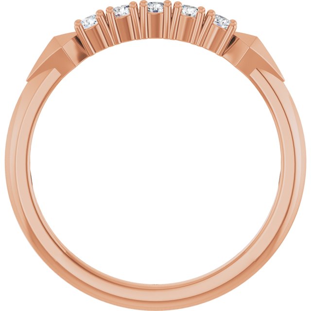 14K Rose 1/6 CTW Natural Diamond Five-Stone Anniversary Band