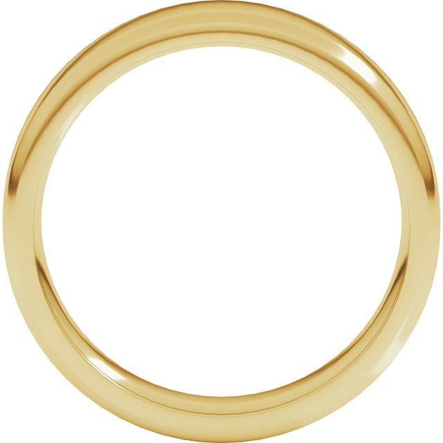 14k Yellow 5 Mm Round-edge Comfort-fit Flat Band Size 5