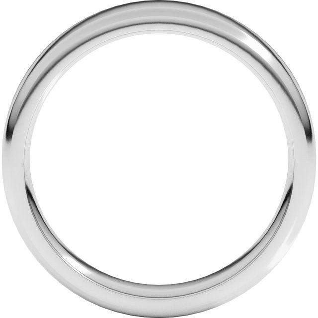 14K White 5 mm Flat Comfort Fit Round Edge Band Size 11.5