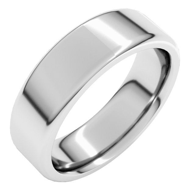 Continuum Sterling Silver 6 mm Flat Comfort Fit Round Edge Band Size 10