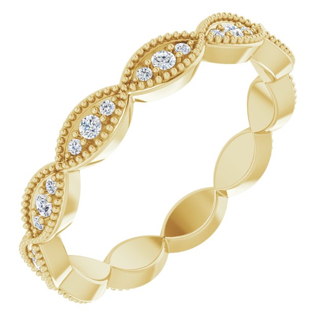 14k Yellow 1/5 Ctw Natural Diamond Eternity Band Size 7.5