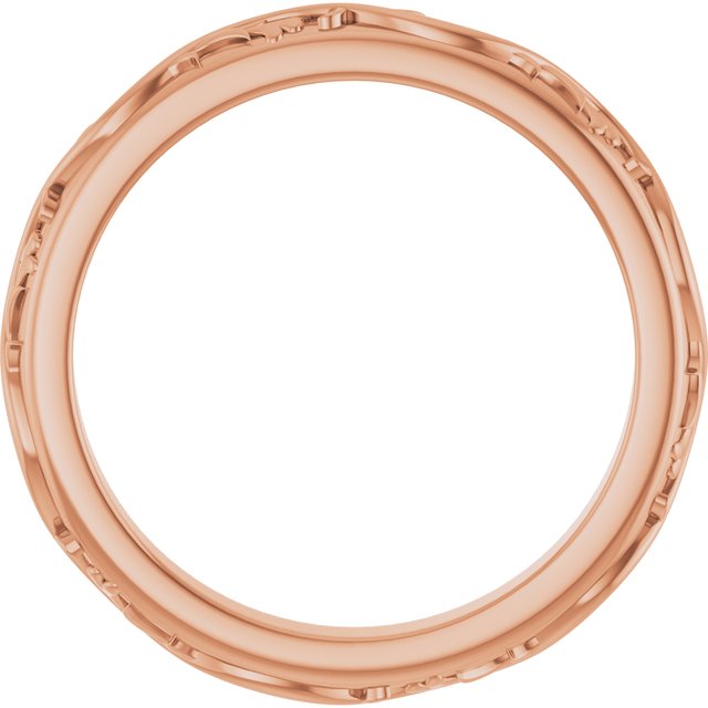 14K Rose 2.8 mm Floral Band Size 7