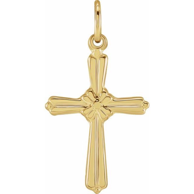 14K Yellow Cross Pendant