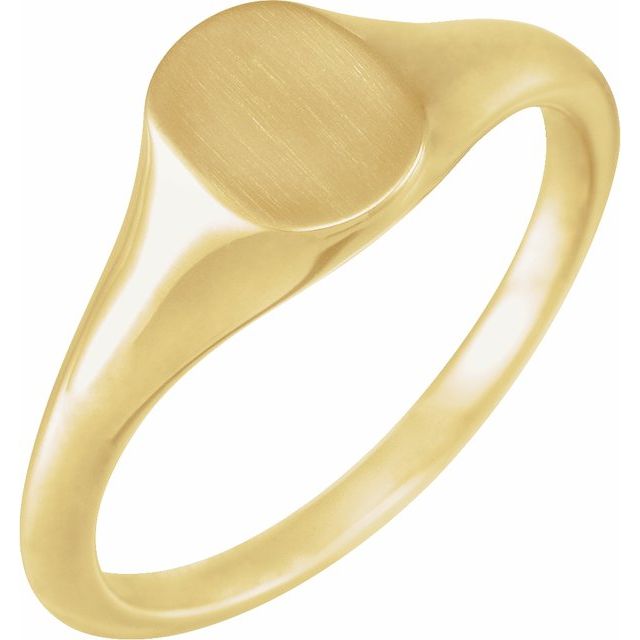 14K Yellow 8x6 mm Oval Signet Ring