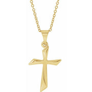 14k Yellow Cross 18' Necklace