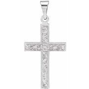 14k White 18x12 Mm Cross Pendant