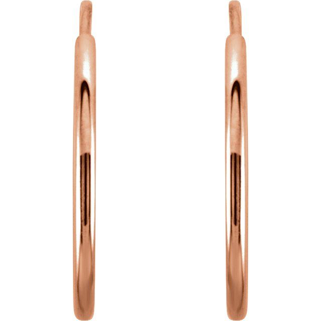 14K Rose Endless Tube 15 mm Hoop Earring