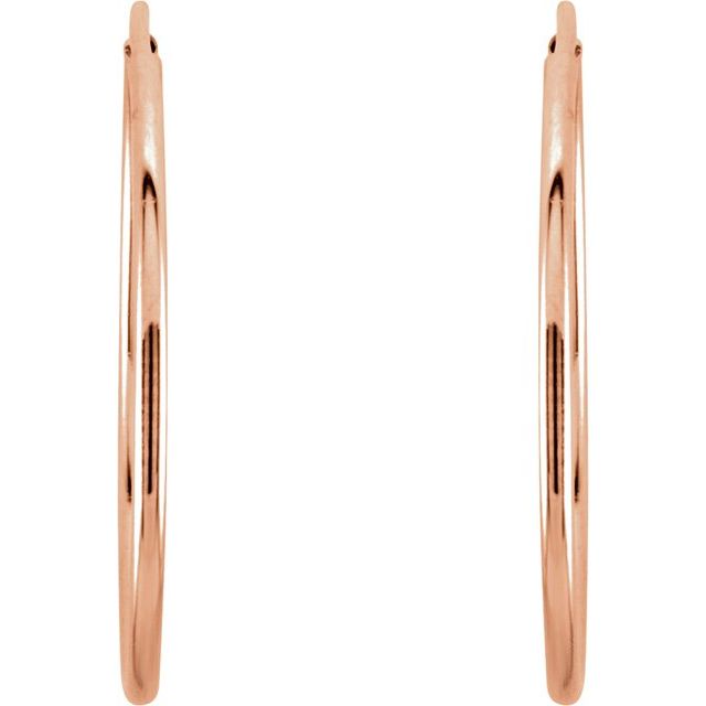 14K Rose Endless Tube 20 mm Hoop Earring