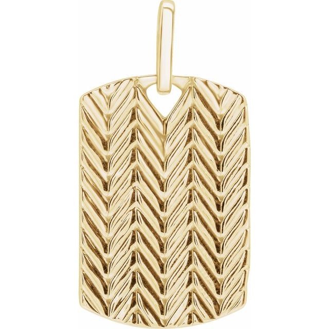 14K Yellow 24x16 mm Dog Tag