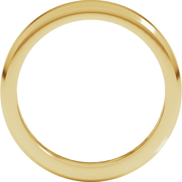 14K Yellow 4 mm Beveled Edge Band Size 10