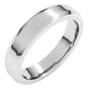14K White 4 mm Beveled Edge Band Size 11