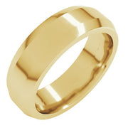 14K Yellow 6 mm Beveled Edge Band Size 8
