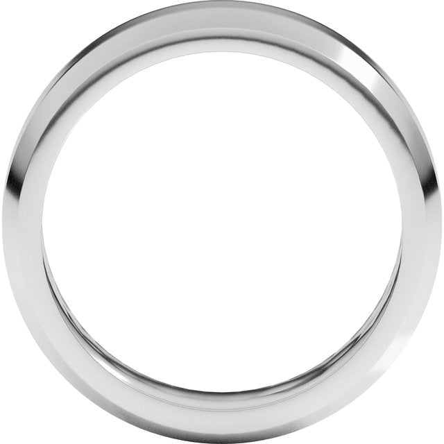 14K White 6 mm Beveled Edge Band Size 10