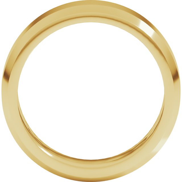 14K Yellow 7 mm Beveled Edge Band Size 8.5