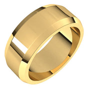 14K Yellow 8 mm Beveled Edge Band Size 6