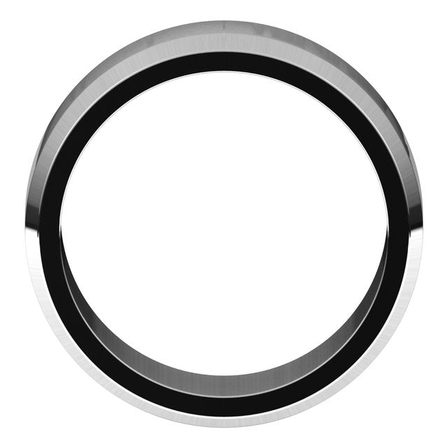 14K White 8 mm Beveled Edge Band Size 10.5