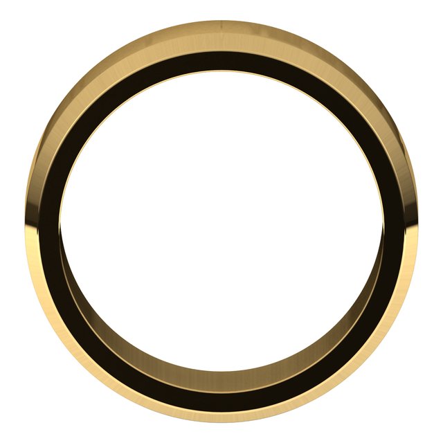 14K Yellow 8 mm Beveled Edge Band Size 6