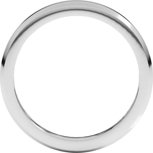 14K White 3 mm Beveled Edge Band Size 11