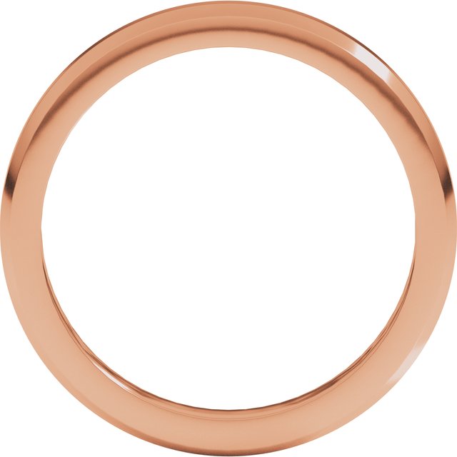 14K Rose 3 mm Beveled Edge Band Size 5.5