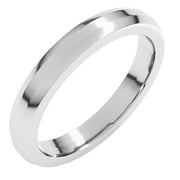 14K White 3 mm Beveled Edge Band Size 7