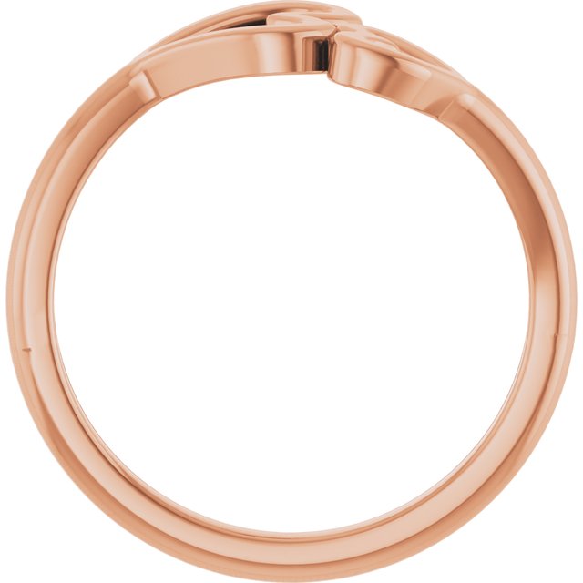 14K Rose Double Heart Ring