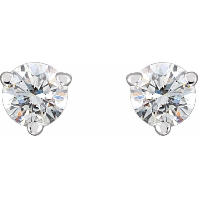 14K White 1/4 CTW Natural Diamond Earrings