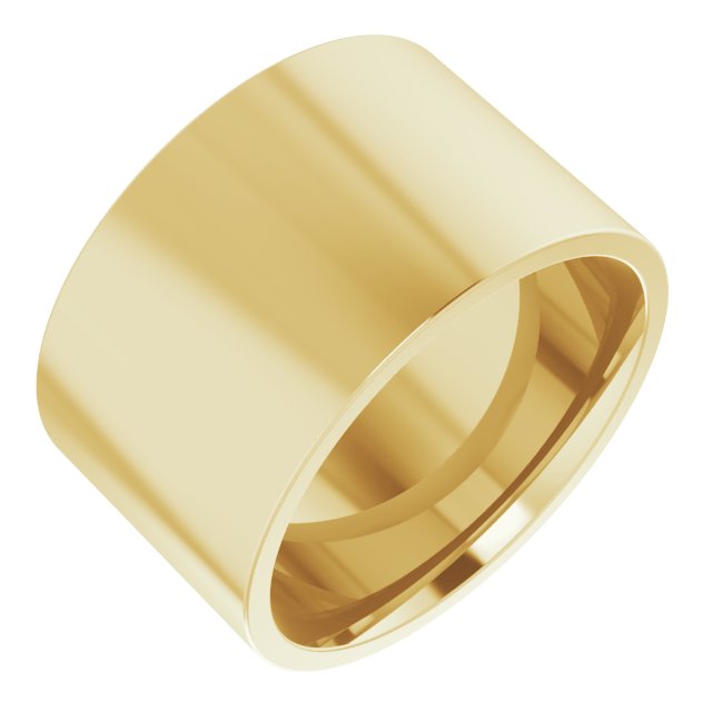 14K Yellow 12 mm Flat Comfort Fit Light Band Size 8.5