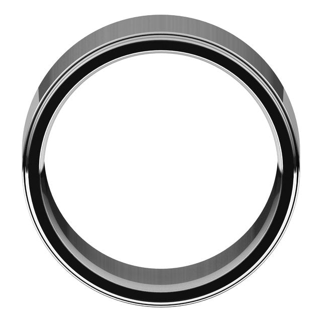 14K White 11 mm Flat Comfort Fit Edge Band Size 8