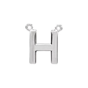 Sterling Silver Block Initial H Necklace Center